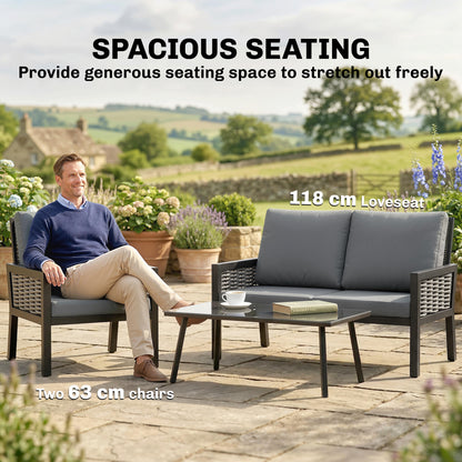 Rattan Garden Furniture Set, Outdoor Furniture Conversation Set