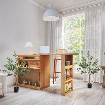 2 Pack Indoor Artificial Plants, Faux Potted Silk Olive Trees, 120cm