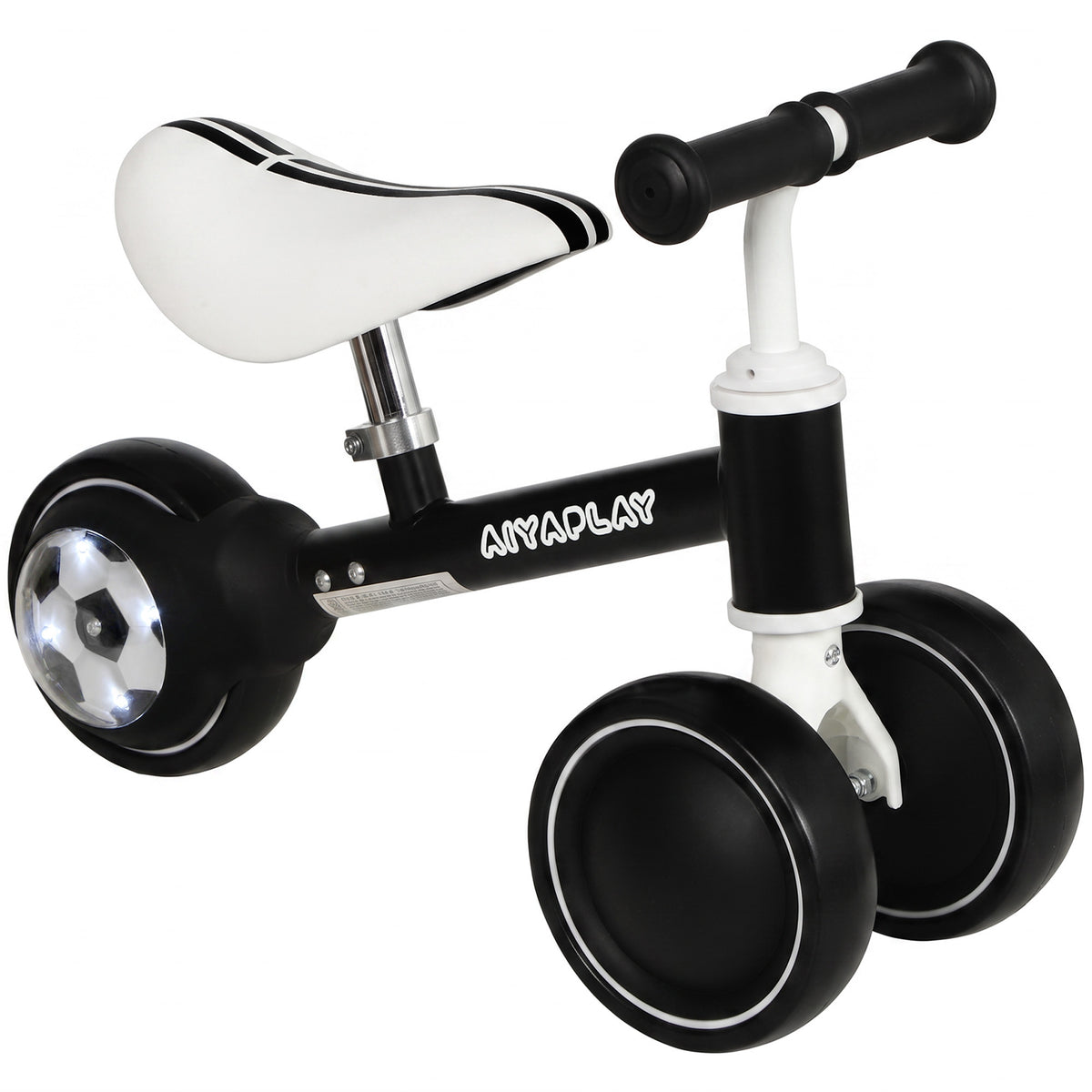 Balance Bike with 135° Steering Limit for Toddlers 1-2 Years, Black