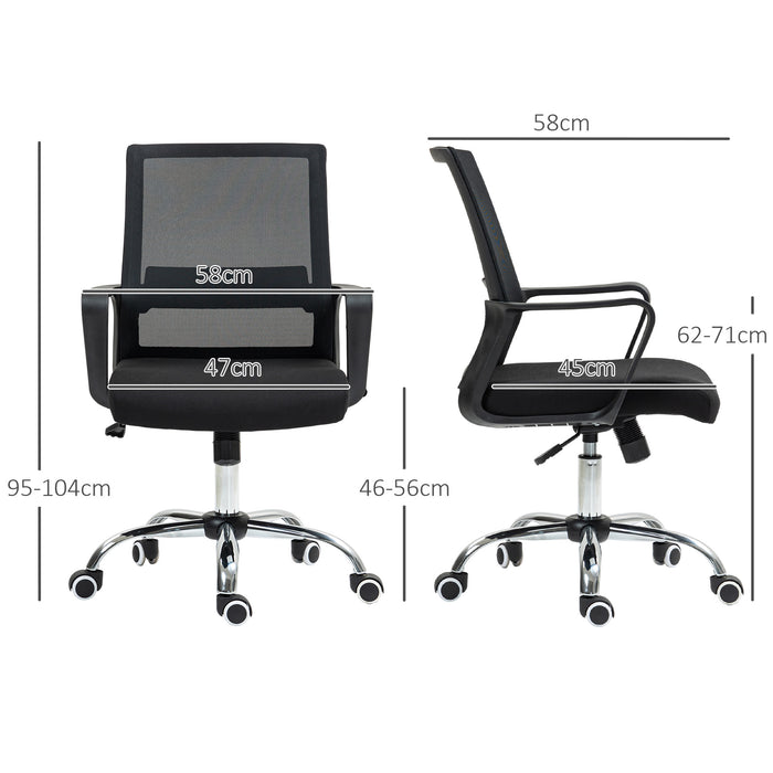 Mesh Office Chair Desk Chair w/ Swivel Seat Adjustable Height Black