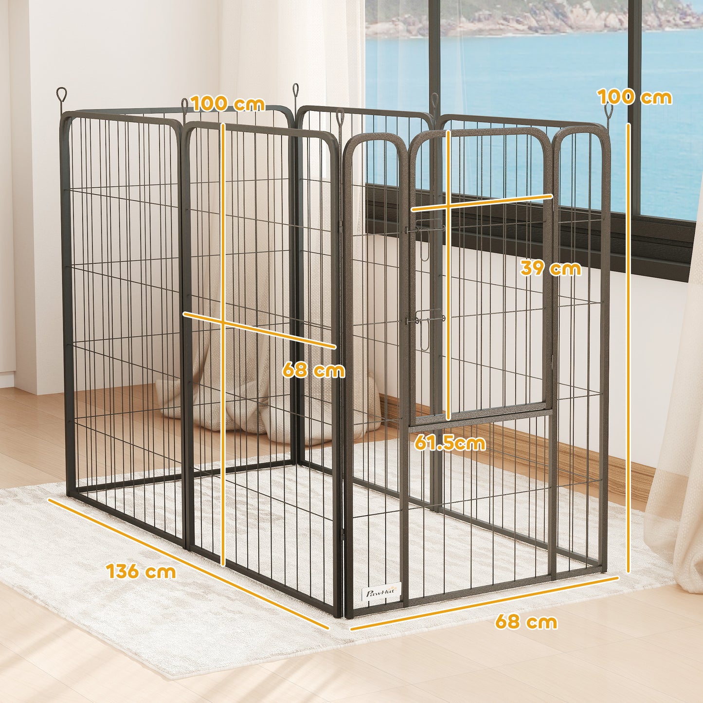 Dog Crate Furniture with Anti-Chew Resistant Mesh for XL Dogs