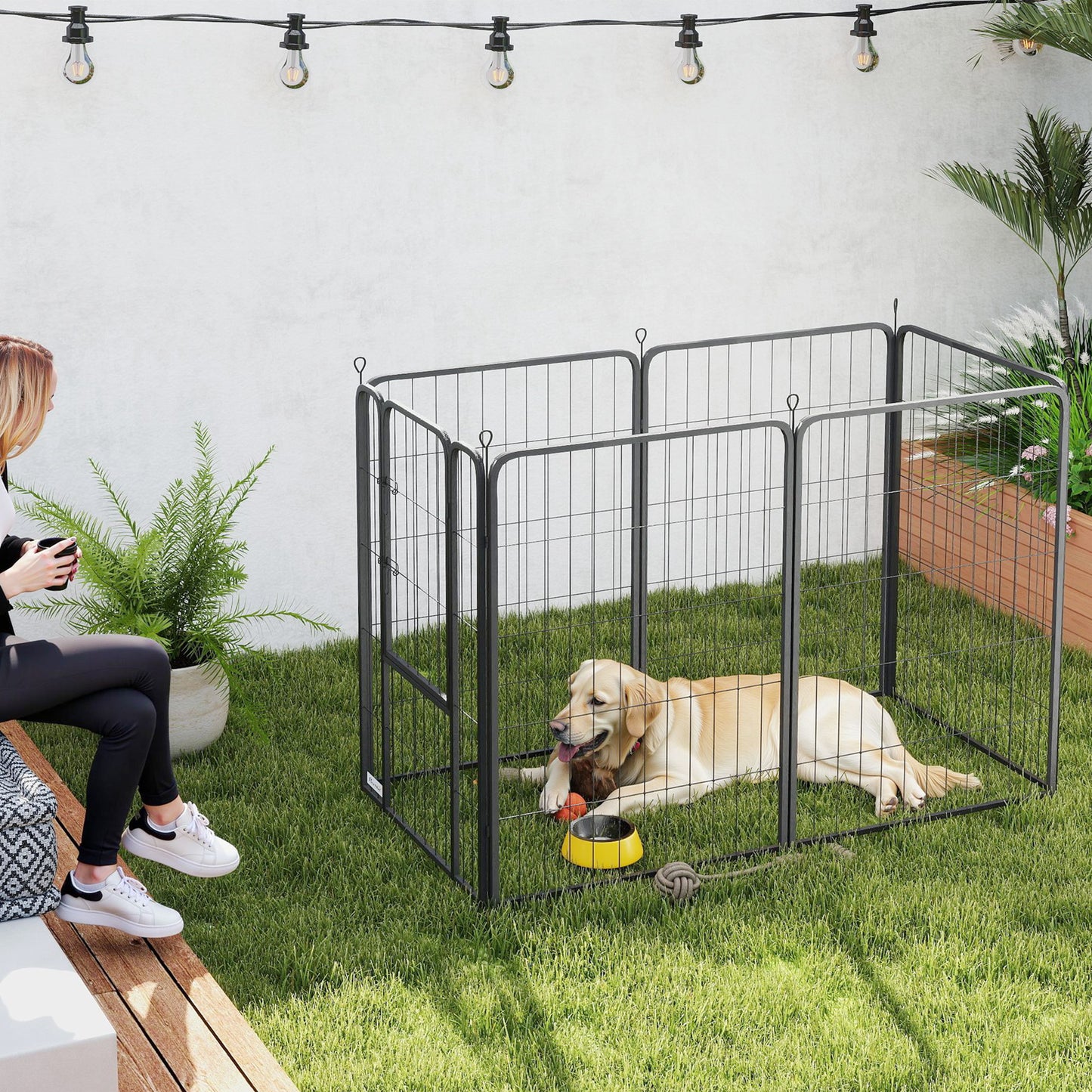 Dog Crate Furniture with Anti-Chew Resistant Mesh for XL Dogs