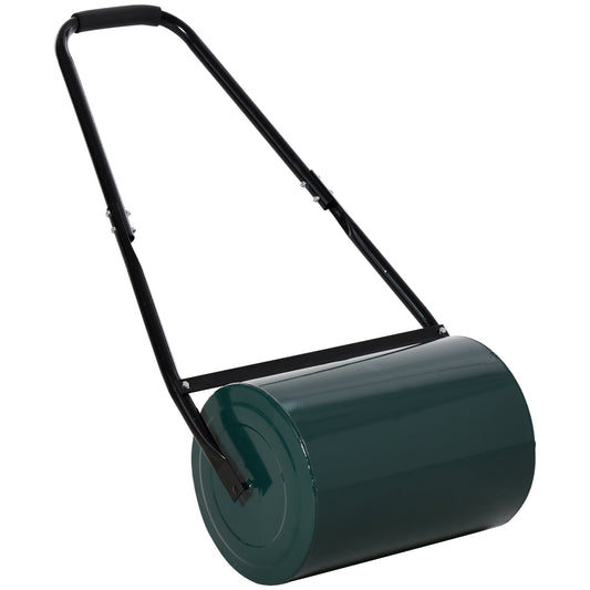 30 L Heavy Duty Water Or Sand Filled _ 30cm Garden Steel Lawn Roller Drum - Green