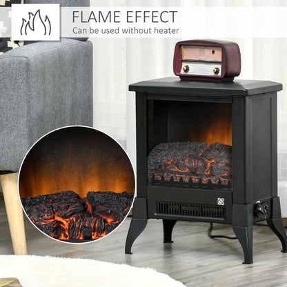 Electric Fireplace Stove, Freestanding Fireplace Heater W/ Flame Effect