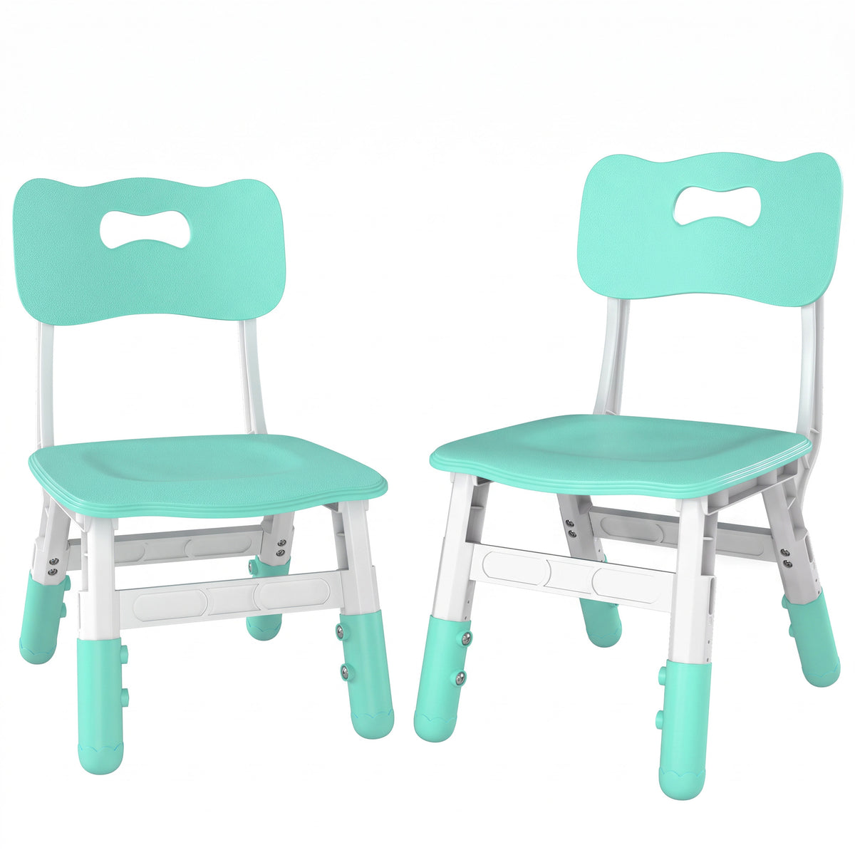 Set of 2 Height-Adjustable Kids' Desk Chairs - Green & White