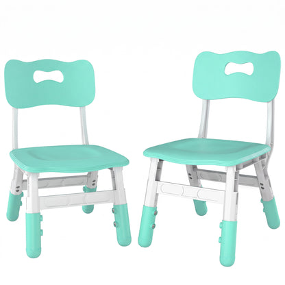 Set of 2 Height-Adjustable Kids' Desk Chairs - Green & White