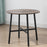 85cm Dining Room Table, Industrial Style Kitchen Table Round with Steel Legs, Rustic Brown