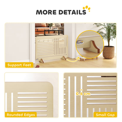 Freestanding Pet Gate for Small Dogs, 75 x 51 cm, Natural