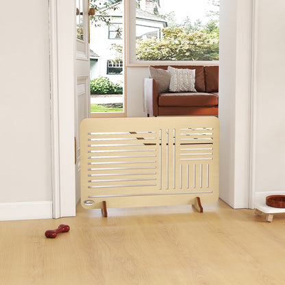 Freestanding Pet Gate for Small Dogs, 75 x 51 cm, Natural