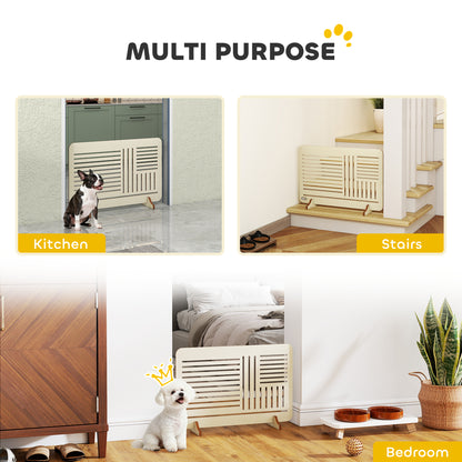 Freestanding Pet Gate for Small Dogs, 75 x 51 cm, Natural