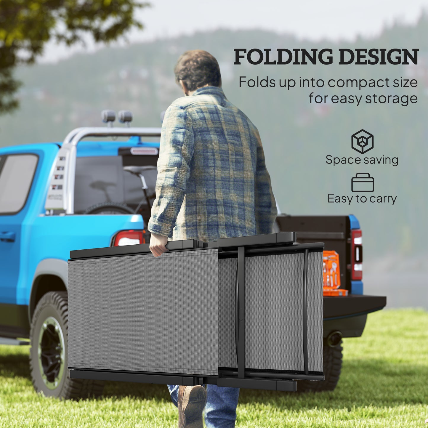 Folding Sun Lounger, 5-Position Adjustable Bed, Light Grey