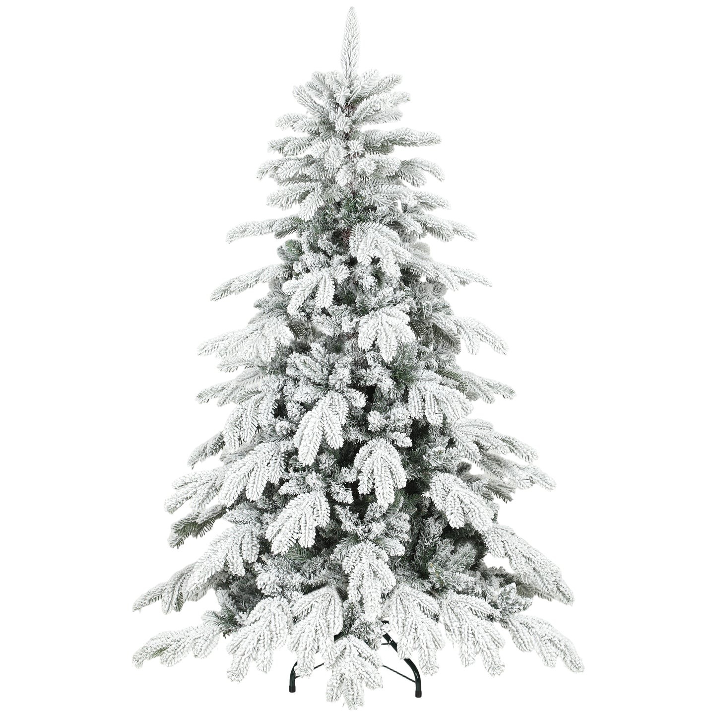 5ft Christmas Tree with Flocked Realistic Tips, Hinged Xmas Tree