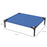 Elevated Pet Bed Portable Camping Raised Dog Bed w/ Metal Frame Blue (Medium)