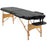 Portable Massage Bed, Folding Spa Beauty Massage Table with 2 Sections, Carry Bag and Wooden Frame, Black