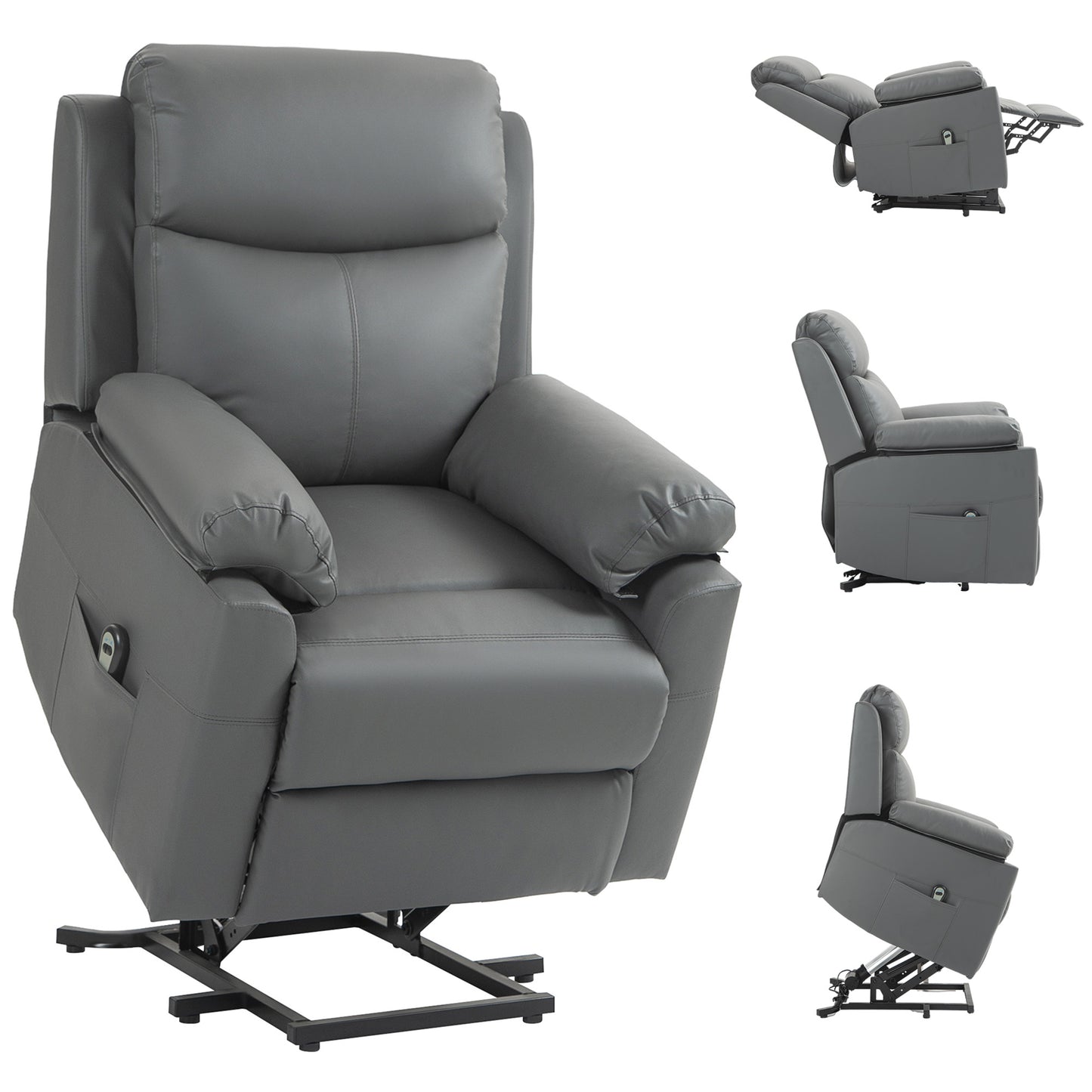 Power Lift Chair Electric Riser Armchair with Remote Control, Grey