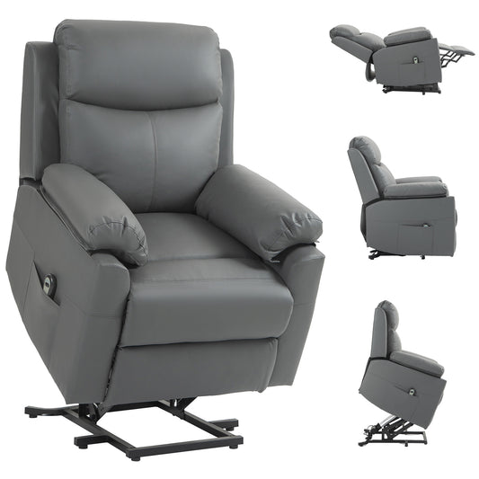 Power Lift Chair Electric Riser Armchair with Remote Control, Grey