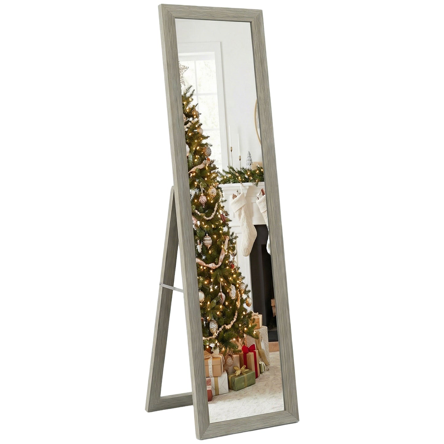 Full Length Mirror Farmhouse Wall Mirror Hanging Freestanding Grey