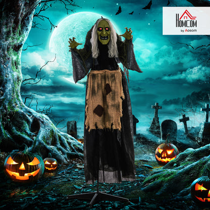 Halloween Witch Animatronic Prop with Sound Activated