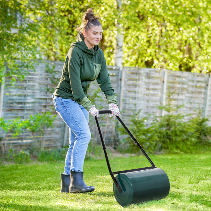 30 L Heavy Duty Water Or Sand Filled Φ30cm Garden Steel Lawn Roller Drum - Green