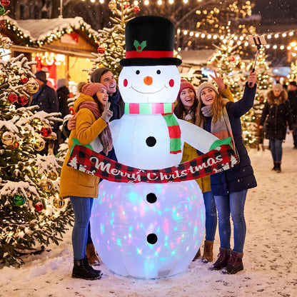 Christmas Blow Up Snowman with Colourful LED Light