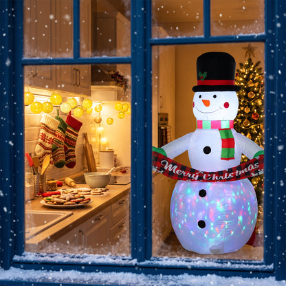 Christmas Blow Up Snowman with Colourful LED Light