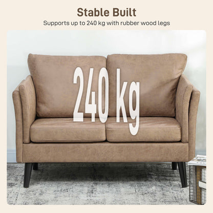 Small Sofa, Loveseat Sofa for Bedroom, Home Office, Light Brown