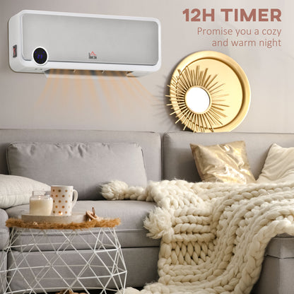 1000W/2000W Wall Downflow Heater 10-49°C Temperature w/ Timer Remote