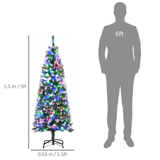 5FT Prelit Artificial Xmas Tree Holiday Décor w/ 250 Colourful LED Light