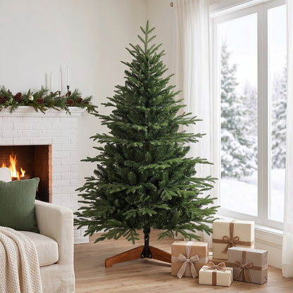 150 cm Artificial Christmas Tree Solid Pine Wood Stand, Green