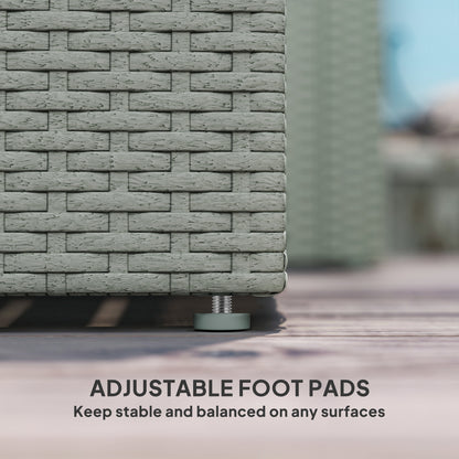 4 Piece Rattan Garden Furniture Set with Cushions, Light Grey