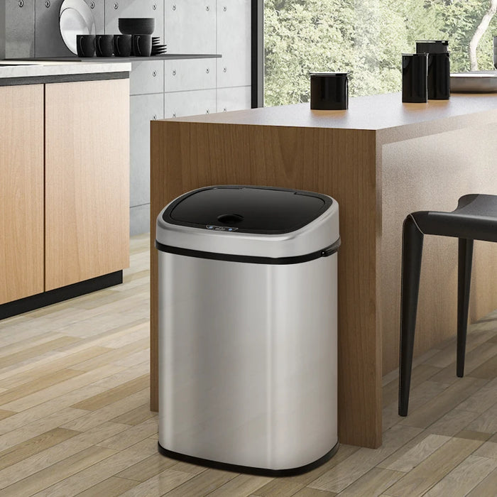 Stainless Steel Sensor Dustbin Automatic Touchless Rubbish Garbage Waste Bin 48L