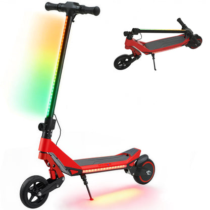 Electric Scooter for Kids, Foldable E Scooter for Age Age 6+ Red