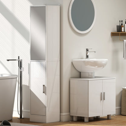 Freestanding Bathroom High Gloss Under Sink Cabinet, White