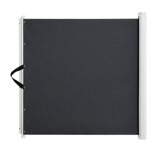 Retractable Safety Gate Stair Gate Folding Room Divider Barrier for Dogs Pets 115Lx82.5Hcm Grey