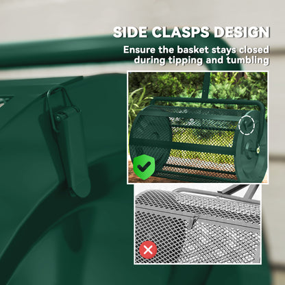 Compost Spreader, 24" Garden Spreader w/ Height Adjustable Handle