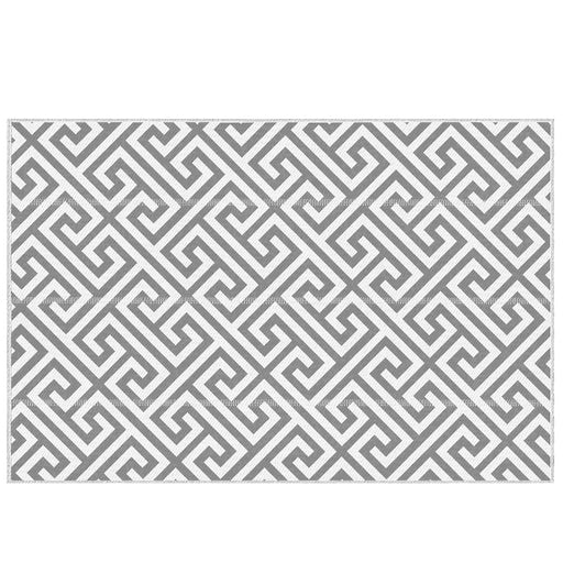 Outdoor Rug Reversible Mat Plastic Straw Rug Portable RV Camping Mat for Garden Picnic Indoor, 152x243cm, Grey