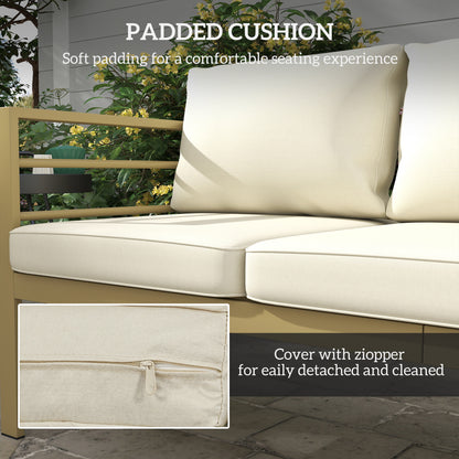 Garden Bench with Cushions, Outdoor Furniture, Cream White