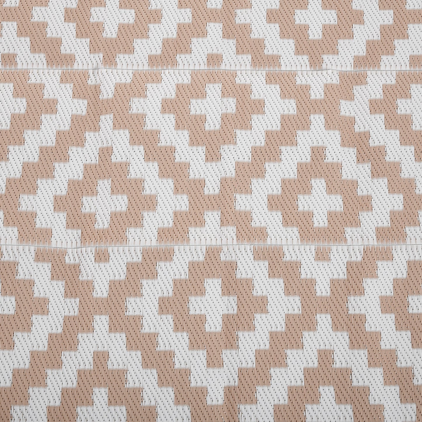 274 x 182 cm Reversible Outdoor RV Rug Floor Mat, Coffee and White