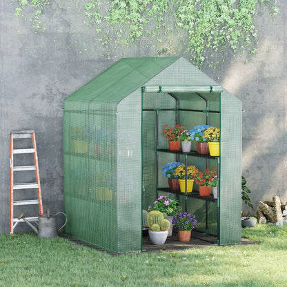 Walk in Garden Greenhouse with Shelving