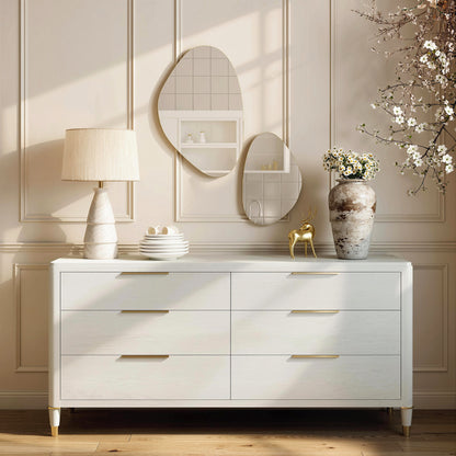 Pebble-Shaped Decorative Mirror, Set of 2 Wall Mirror, Gold Tone