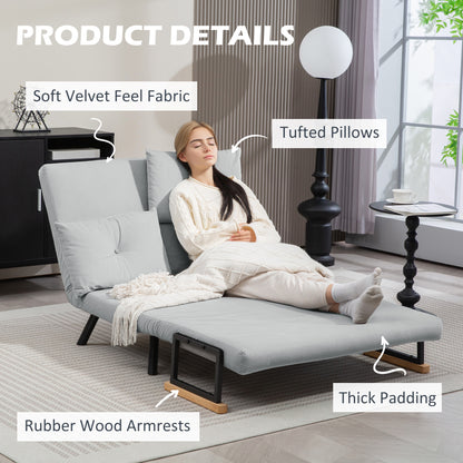 Click Clack 2 Seater Sofa Bed for Living Room, Guest Room, Light Grey