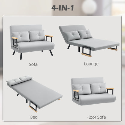 Click Clack 2 Seater Sofa Bed for Living Room, Guest Room, Light Grey
