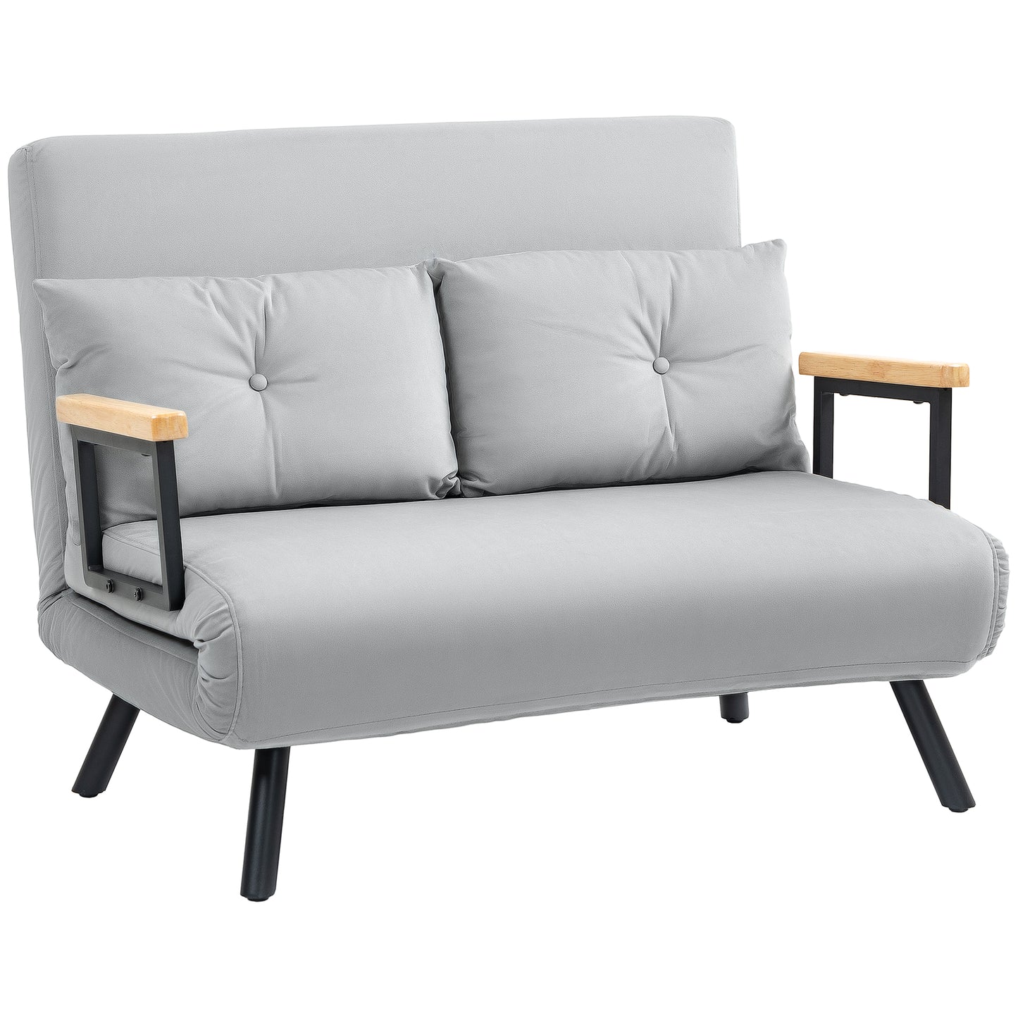 Click Clack 2 Seater Sofa Bed for Living Room, Guest Room, Light Grey