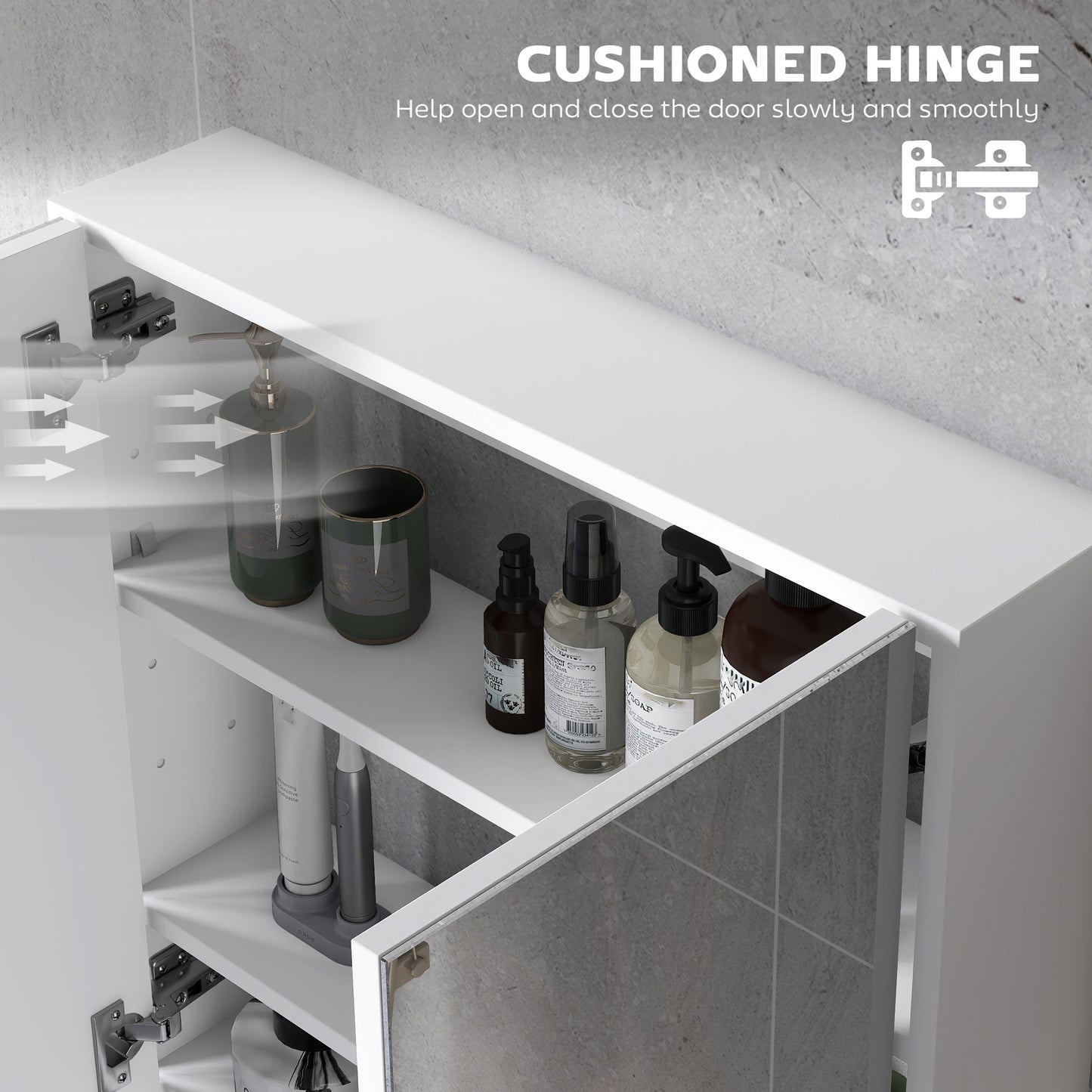 Bathroom Mirror Cabinet Wall Mounted, 60 x 15 x 60 cm, White