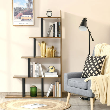 5-Tier Ladder Shelf Display Plant Stand Home Ladder Rustic Brown