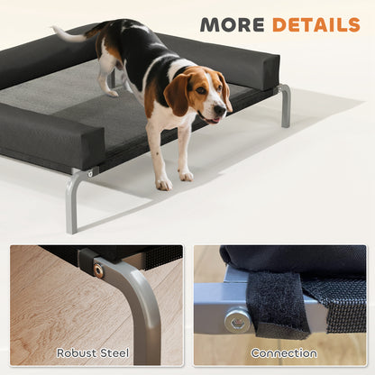 Elevated Dog Bed, Raised Dog Bed with Removable Bolsters