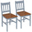 Dining Chairs Set of 2, Kitchen Chair with Slat Back, Pine Wood Structure for Living Room and Dining Room, Grey