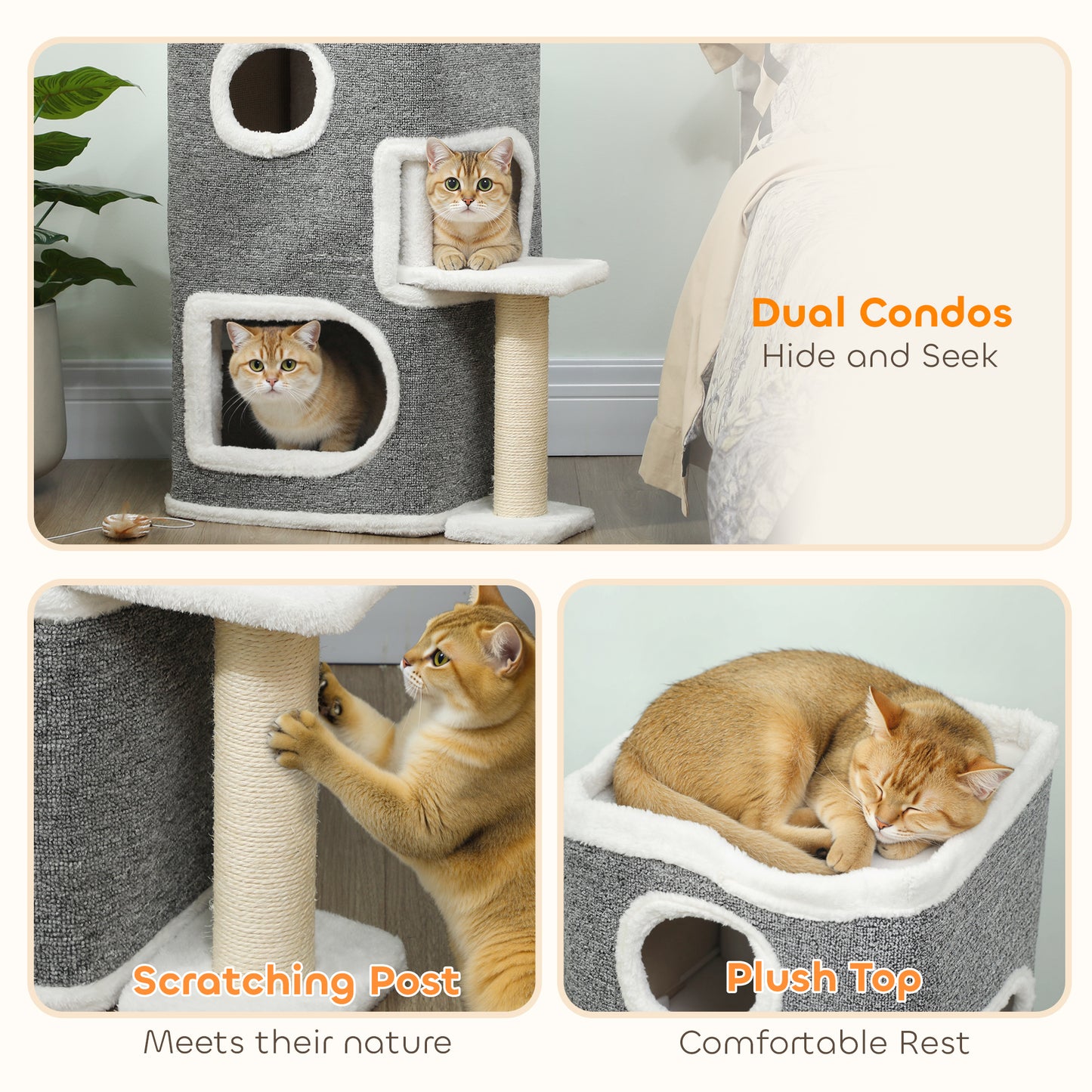 75 cm Cat Tree Cat Condo for Indoor Cats with Scratching Post