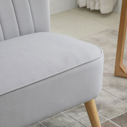 Velvet-Feel Double Sofa w/ Wood Frame Foam Padding