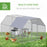 Chicken Run with Roof, Walk In Chicken Coop Run Cage for 10-12 Chickens, Hen House Duck Pen Outdoor, 380x280x195 cm